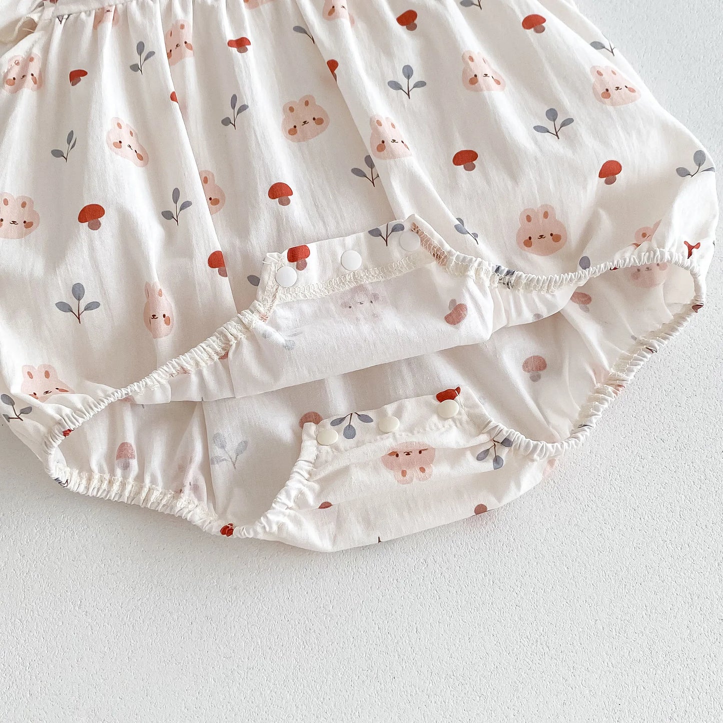 -ベビーロンパース 半袖フリルボディスーツ うさぎバニープリント【mh0005095】 - mamahalo shop - 半袖ロンパース -  べビー服 - 子供服 - 男の子 - 女の子