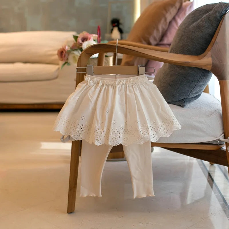 -キッズパンツ レーススカートドッキングレギンスパンツ 2カラー【mh0006921】 - mamahalo shop - レギンスパンツ -  べビー服 - 子供服 - 男の子 - 女の子