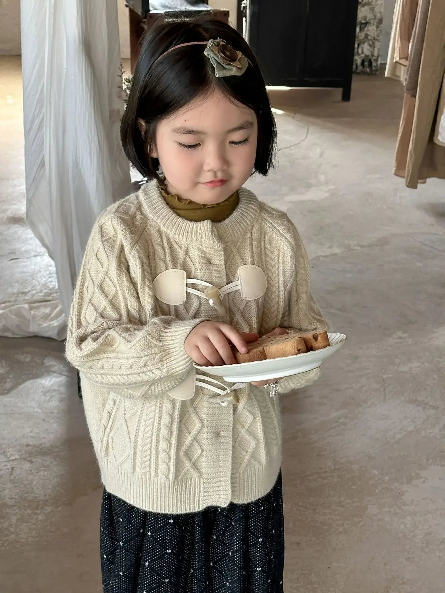 -キッズカーディガン ダッフルトグルボタンニットジャケット 2カラー【mh0007269】 - mamahalo shop - カーディガン・パーカー -  べビー服 - 子供服 - 男の子 - 女の子