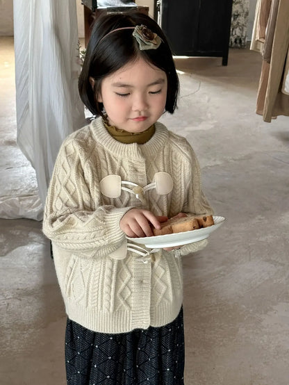 -キッズカーディガン ダッフルトグルボタンニットジャケット 2カラー【mh0007269】 - mamahalo shop - カーディガン・パーカー -  べビー服 - 子供服 - 男の子 - 女の子