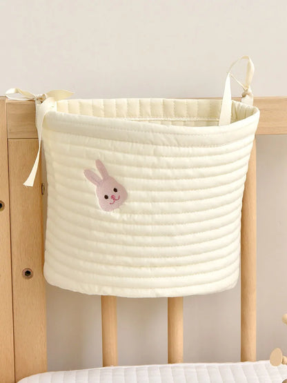 -ベビーオーガナイザー ベビーベッドポケット くまベア うさぎバニー 月ムーン 星スター 刺繍 ストレージ 収納 - mamahalo shop - ベビー＆キッズ雑貨 -  べビー服 - 子供服 - 男の子 - 女の子