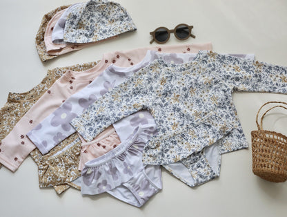 -キッズ 水着 フラワー 花柄 ノースリーブ ワンピース ビキニ セパレート 帽子 セット スイムウェア 14スタイル ガールズ【mh0002216】 - mamahalo shop - ベビー用水着 -  べビー服 - 子供服 - 男の子 - 女の子