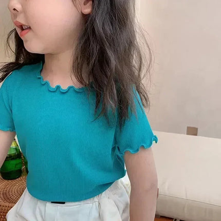 ☺︎ キッズトップス 半袖フリルTシャツ シンプルベーシック - mamahalo shop - 半袖Tシャツ -  べビー服 - 子供服 - 男の子 - 女の子