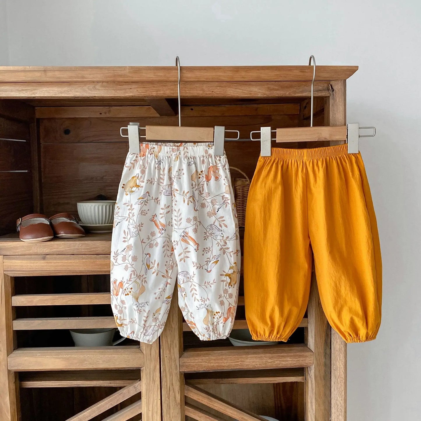 -ベビーパンツ サマールーズロングパンツ 無地/うさぎラビットプリント 2カラー【mh0006086】 - mamahalo shop - ロングパンツ・スウェットパンツ -  べビー服 - 子供服 - 男の子 - 女の子