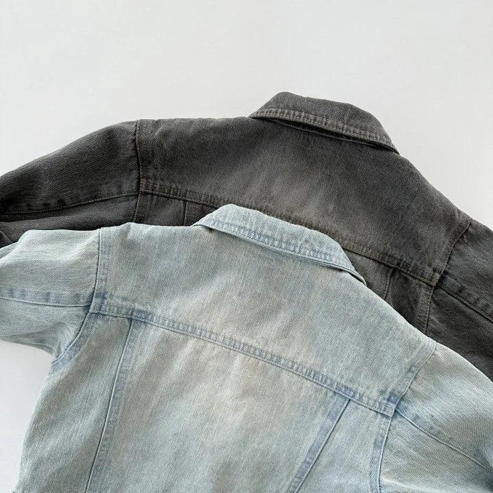 -キッズアウター シンプルベーシックデニムジャケット Gジャン2カラー - mamahalo shop - ショートコート・ジャケット・ジャンパー -  べビー服 - 子供服 - 男の子 - 女の子
