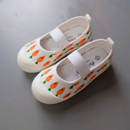 -ベビー キッズ みずたま チェック さくらんぼ あひる スマイル キャンバス バレエ シューズ 上履き - mamahalo shop - 靴 -  べビー服 - 子供服 - 男の子 - 女の子