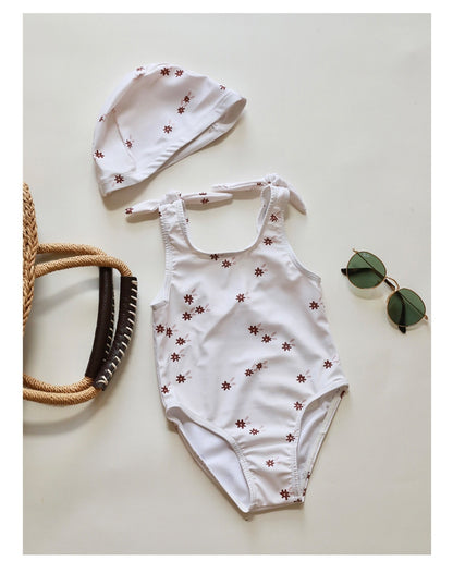 -キッズ 水着 フラワー 花柄 ノースリーブ ワンピース ビキニ セパレート 帽子 セット スイムウェア 14スタイル ガールズ【mh0002216】 - mamahalo shop - ベビー用水着 -  べビー服 - 子供服 - 男の子 - 女の子