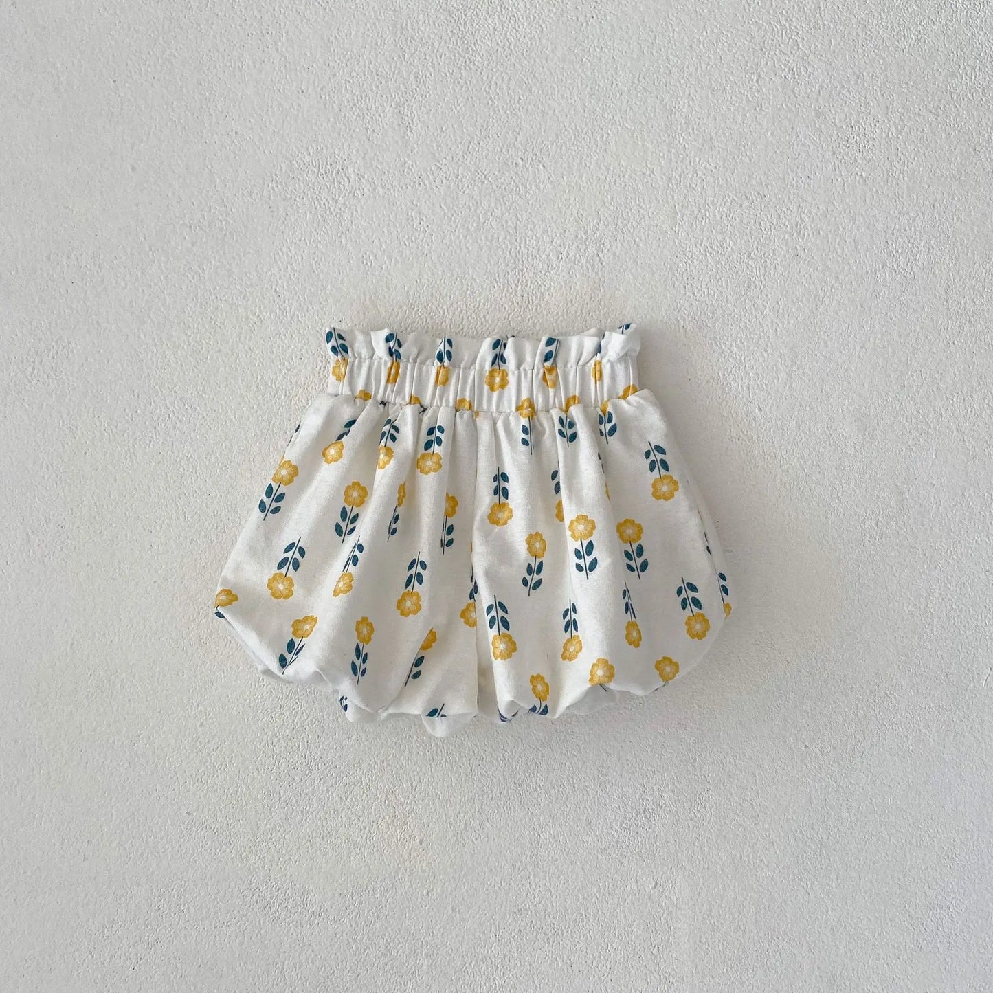 -ベビーパンツ バルーンショートパンツ ブルマパンツ レトロフラワー花柄プリント【mh0006095】 - mamahalo shop - ハーフパンツ・ショートパンツ -  べビー服 - 子供服 - 男の子 - 女の子