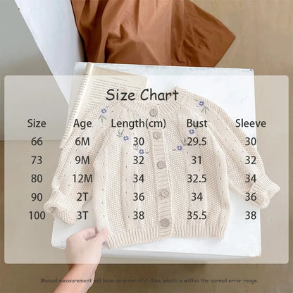 -ベビーセットアップ 2点セット フラワー花柄刺繍 ニットカーディガンジャケット サスペンダーロンパース 単品可 - mamahalo shop - ロンパースセットアップ -  べビー服 - 子供服 - 男の子 - 女の子