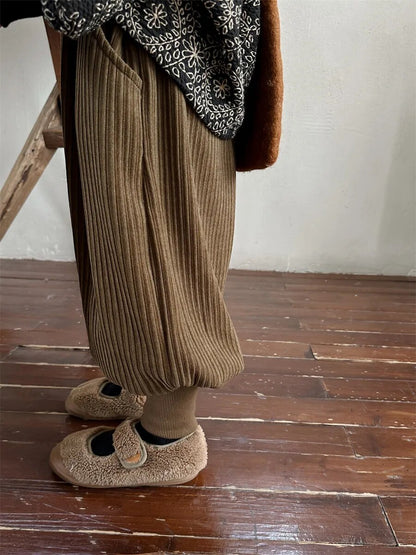 -キッズパンツ コーデュロイジョガーパンツ カーキ ブラック コーヒー 3カラー ボーイズ 男の子 子供服 - mamahalo shop - ロングパンツ・スウェットパンツ -  べビー服 - 子供服 - 男の子 - 女の子