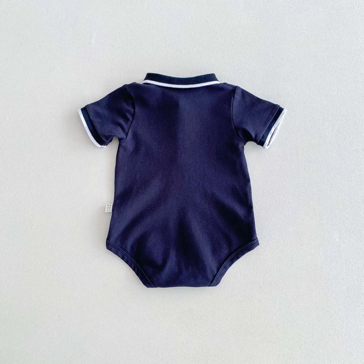 -ベビーロンパース 半袖ポロシャツボディスーツ ホワイト/ネイビー/2カラー【mh0004459】 - mamahalo shop - 半袖ロンパース -  べビー服 - 子供服 - 男の子 - 女の子