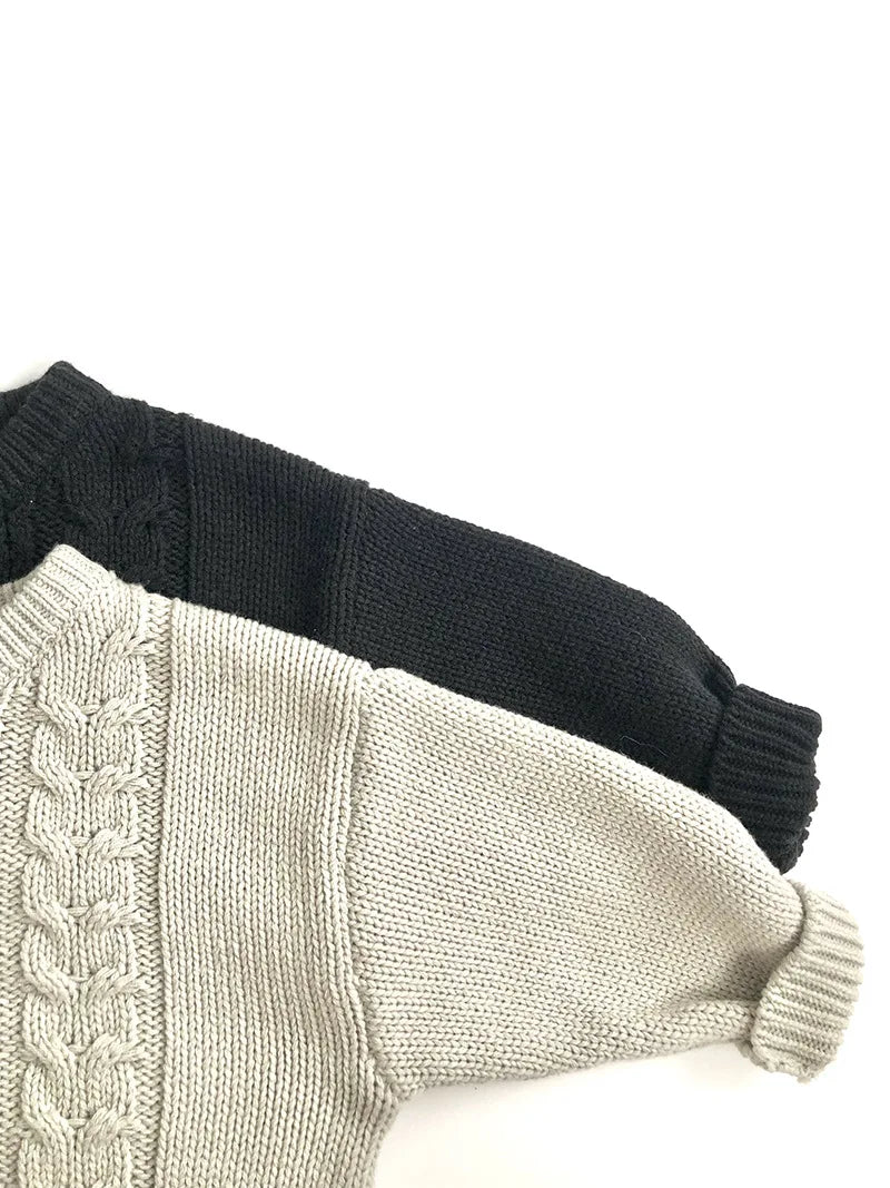 -キッズトップス バイカラーパッチワークニットセーター 2カラー【mh0006916】 - mamahalo shop - ニット・セーター -  べビー服 - 子供服 - 男の子 - 女の子