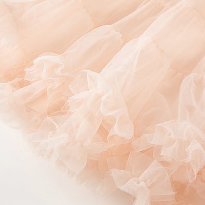 -【dave & bella】キッズワンピース チェリーハート刺繍 襟付き プリンセスドレス オレンジピンク【mh0006280】 - mamahalo shop - 半袖ワンピース -  べビー服 - 子供服 - 男の子 - 女の子