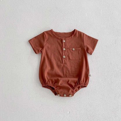 -ベビーロンパース 半袖シャツボディスーツ 2カラー【mh0004478】 - mamahalo shop - 半袖ロンパース -  べビー服 - 子供服 - 男の子 - 女の子