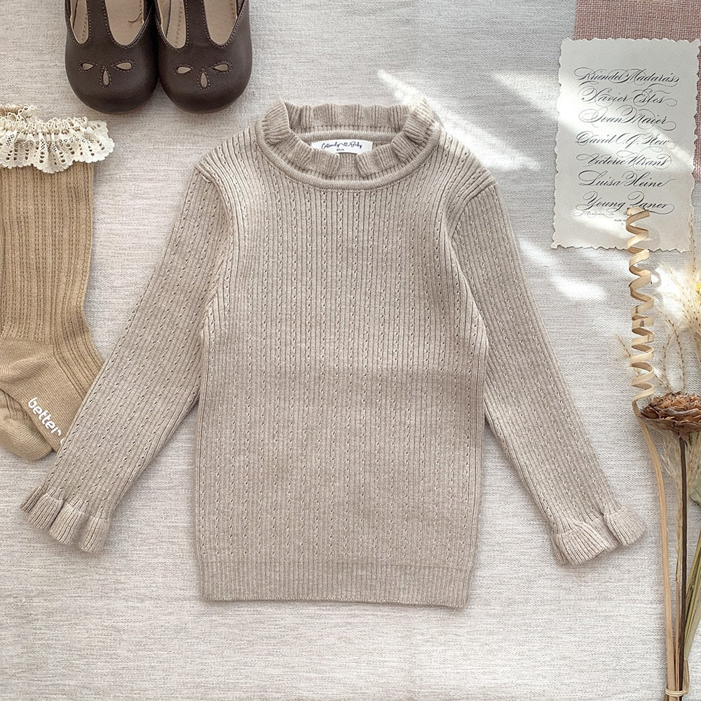 -キッズ ニット フリル 長袖 トップス セーター カットソー - mamahalo shop - ニット・セーター -  べビー服 - 子供服 - 男の子 - 女の子