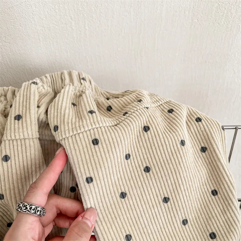 -キッズ みずたま コーデュロイ ルーズ パンツ バルーン ジョガーパンツ - mamahalo shop - ロングパンツ・スウェットパンツ -  べビー服 - 子供服 - 男の子 - 女の子