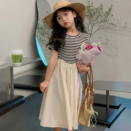 ☺︎ キッズワンピース 半袖ボーダードッキングワンピース - mamahalo shop - 半袖ワンピース -  べビー服 - 子供服 - 男の子 - 女の子