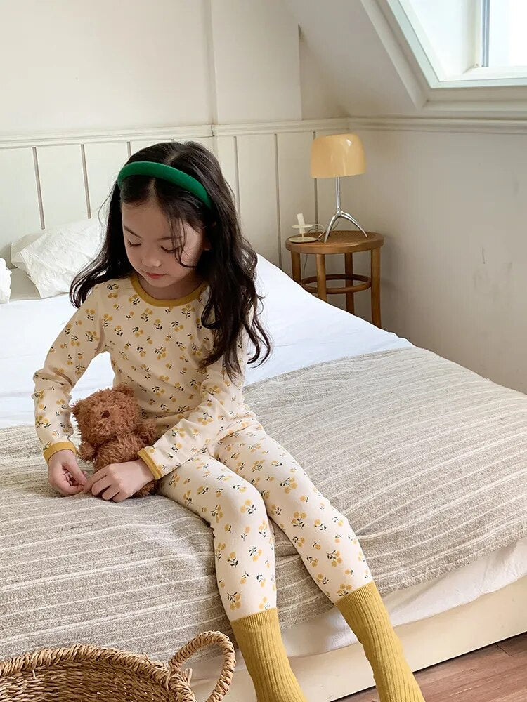 -キッズ 長袖パジャマセット トップス パンツ セットアップ 2点セット ルームウェア ユニセックス 男の子 女の子 子供服 - mamahalo shop - 長袖パジャマ -  べビー服 - 子供服 - 男の子 - 女の子