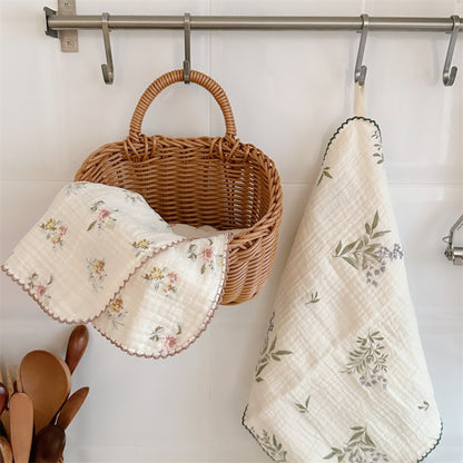 -ダブルガーゼ ハンカチ タオル 4枚 セット フラワー 花柄 2重ガーゼ - mamahalo shop - ベビーブランケット・タオル -  べビー服 - 子供服 - 男の子 - 女の子