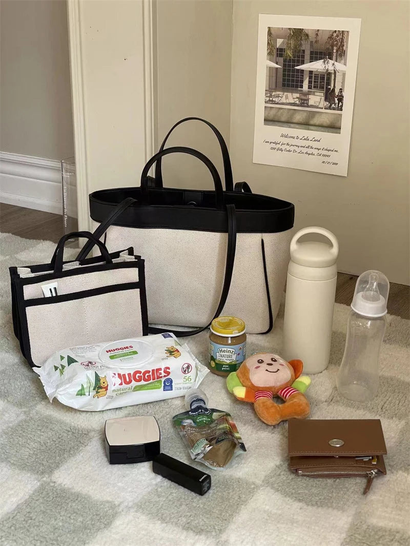 -マザーズバッグ ショルダーバッグ バイカラー バッグインバッグセット ままバッグ 鞄 3カラー - mamahalo shop - マザーズバッグ -  べビー服 - 子供服 - 男の子 - 女の子