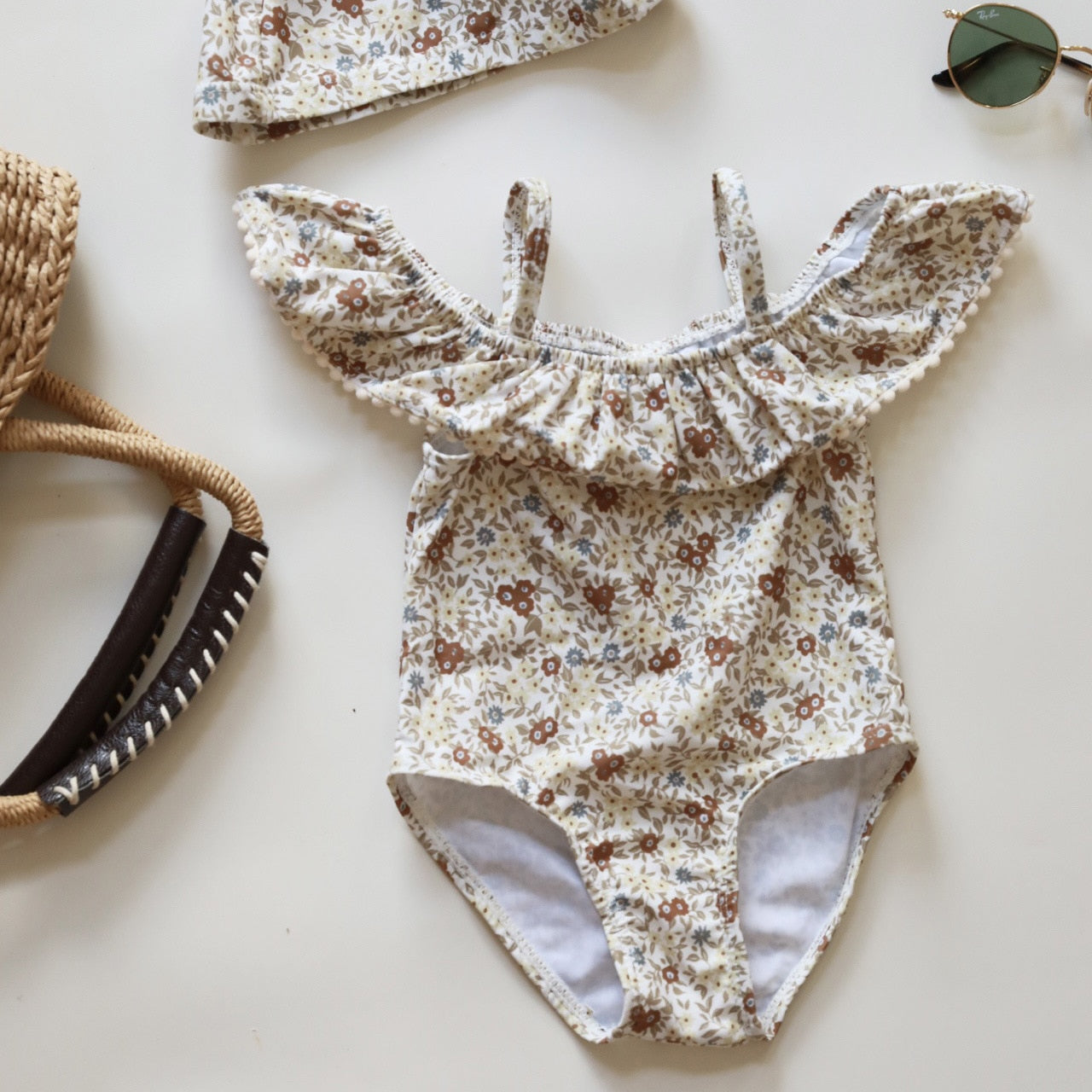 -キッズ 水着 フラワー 花柄 ノースリーブ ワンピース ビキニ セパレート 帽子 セット スイムウェア 14スタイル ガールズ【mh0002216】 - mamahalo shop - ベビー用水着 -  べビー服 - 子供服 - 男の子 - 女の子