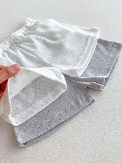 -ベビーロンパース/セットアップ 2点セット 半袖ポロシャツボディスーツ/半袖ポロシャツ+ショートパンツ 2カラー【mh0005459】 - mamahalo shop - 半袖セットアップ -  べビー服 - 子供服 - 男の子 - 女の子