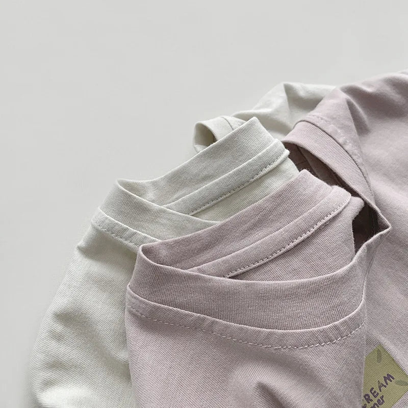 -キッズトップス 半袖Tシャツ シンプルベーシック 2カラー - mamahalo shop - 半袖Tシャツ -  べビー服 - 子供服 - 男の子 - 女の子