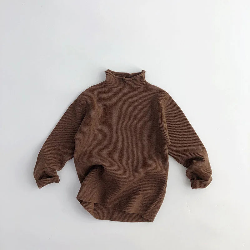 -キッズトップス ハイネックセーター ボトルネックカットソー シンプルベーシック 5カラー - mamahalo shop - ニット・セーター -  べビー服 - 子供服 - 男の子 - 女の子