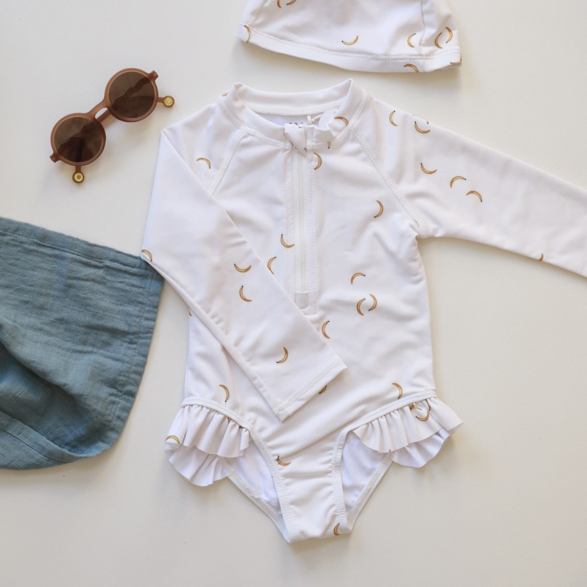 -キッズ 水着 フラワー 花柄 長袖 ワンピース ビキニ セパレート 帽子 セット ラッシュガード スイムウェア 10スタイル ガールズ【mh0002217】 - mamahalo shop - ベビー用水着 -  べビー服 - 子供服 - 男の子 - 女の子