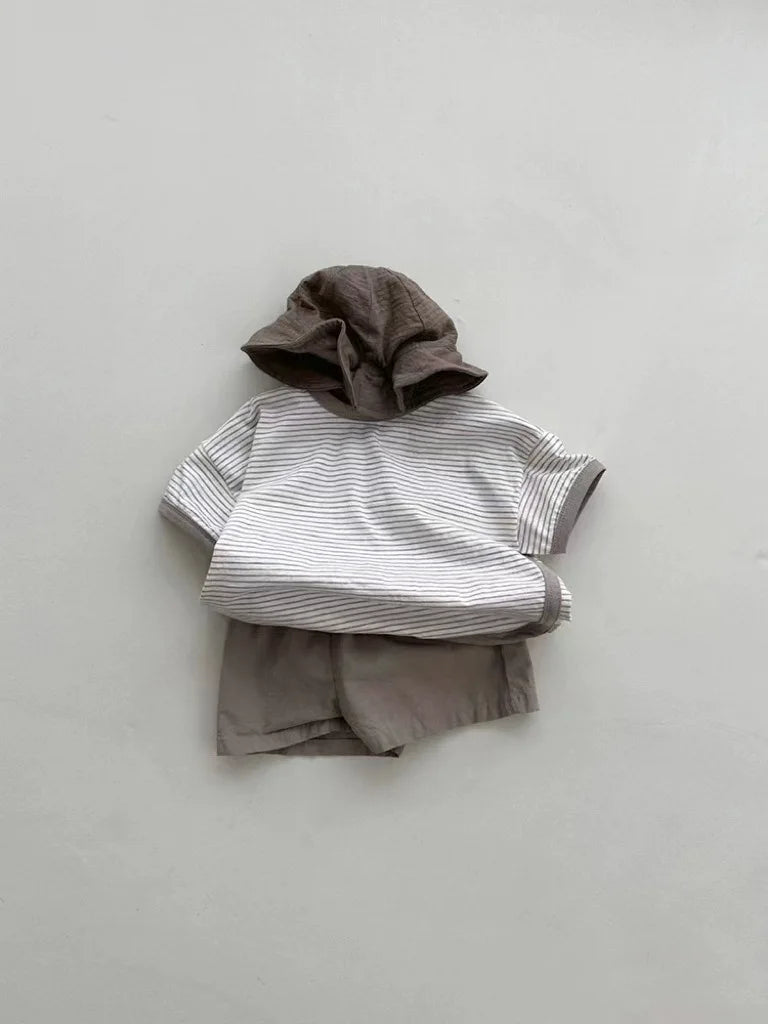 -ベビートップス 半袖ボーダーTシャツ シンプルベーシック 2カラー【mh0005600】 - mamahalo shop - 半袖Tシャツ -  べビー服 - 子供服 - 男の子 - 女の子