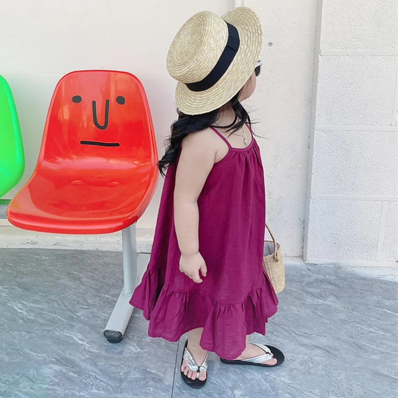 -キッズワンピース キャミワンピ キャミソールサマードレス 2カラー【mh0006249】 - mamahalo shop - ノースリーブワンピース -  べビー服 - 子供服 - 男の子 - 女の子