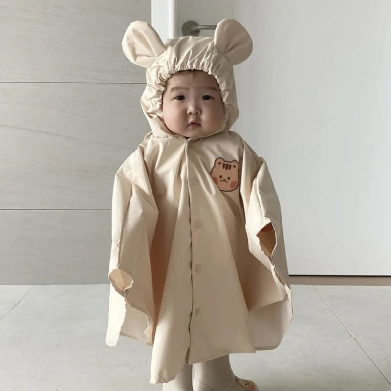 -キッズレインコート 雨具 耳付きフーディアニマルワンポイントレインポンチョ 防水コート 3カラー【mh0007077】 - mamahalo shop - レインコート -  べビー服 - 子供服 - 男の子 - 女の子