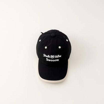 -☺︎ キッズキャップ 刺繍入り カエル ベースボールキャップ 調節可能 速乾 - mamahalo shop - ベビー用帽子 -  べビー服 - 子供服 - 男の子 - 女の子