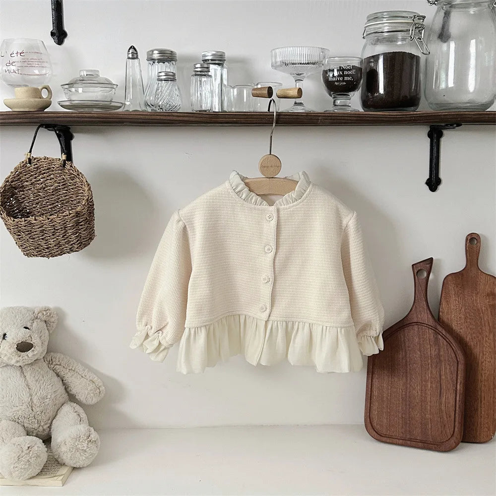 -ベビーカーディガン チュチュペプラムドッキングガーリージャケット ベージュ - mamahalo shop - カーディガン・パーカー -  べビー服 - 子供服 - 男の子 - 女の子