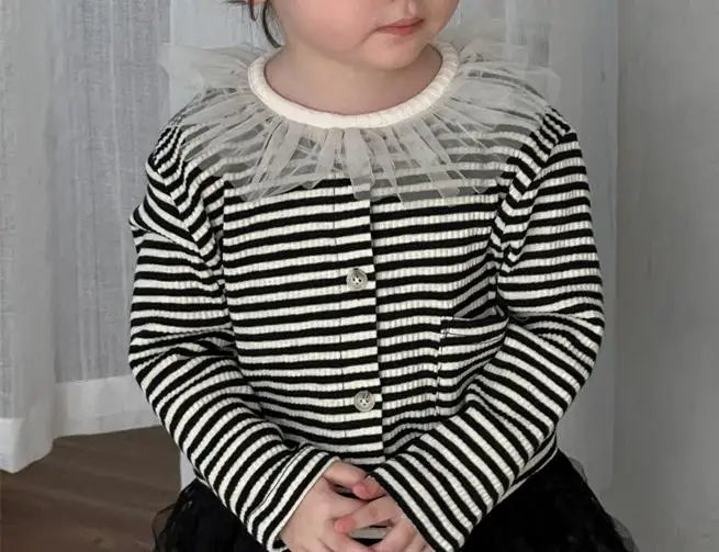 -ベビーカーディガン ボーダーニットジャケット【mh0007202】 - mamahalo shop - カーディガン・パーカー -  べビー服 - 子供服 - 男の子 - 女の子