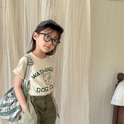 キッズトップス 半袖Tシャツ レターロゴプリント 3カラー - mamahalo shop - 半袖Tシャツ - ベビー服 - 子供服 - 男の子 - 女の子