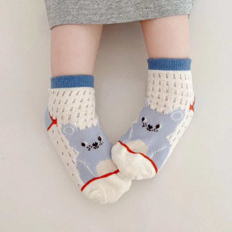 -キッズソックス 靴下5足セット カラフル メッシュ サマーショートソックス【mh0006102】 - mamahalo shop - ベビー用靴下・タイツ -  べビー服 - 子供服 - 男の子 - 女の子