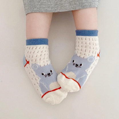 -キッズソックス 靴下5足セット カラフル メッシュ サマーショートソックス【mh0006102】 - mamahalo shop - ベビー用靴下・タイツ -  べビー服 - 子供服 - 男の子 - 女の子