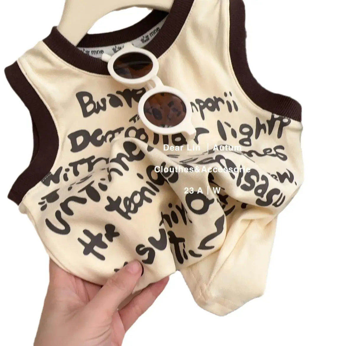 -キッズトップス タンクトップ レターロゴ グラフィティプリント【mh0006323】 - mamahalo shop - タンクトップ・キャミソール・ノースリーブトップス -  べビー服 - 子供服 - 男の子 - 女の子