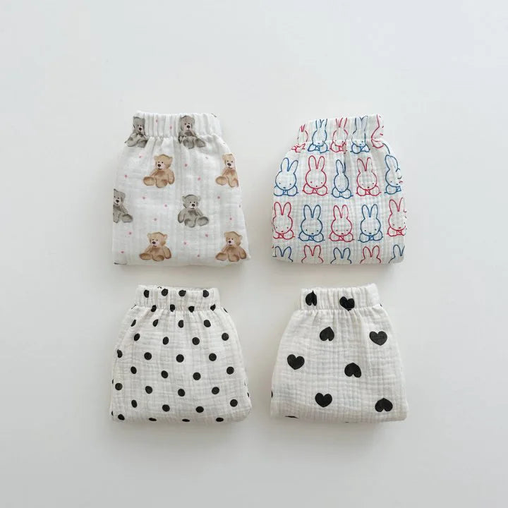 -キッズパンツ サマーロングパンツ 薄手 ハート/ベアくま/カラフルうさぎ/水玉ドットプリント【mh0005515】 - mamahalo shop - ロングパンツ・スウェットパンツ -  べビー服 - 子供服 - 男の子 - 女の子