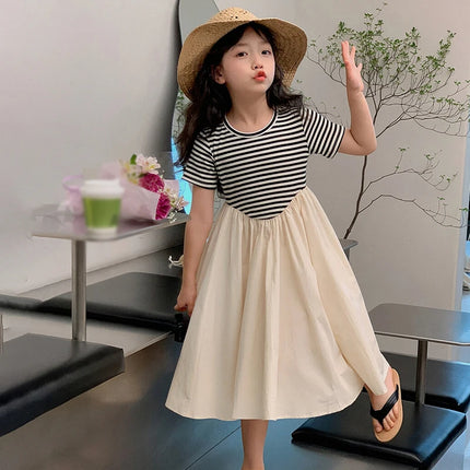 ☺︎ キッズワンピース 半袖ボーダードッキングワンピース - mamahalo shop - 半袖ワンピース -  べビー服 - 子供服 - 男の子 - 女の子