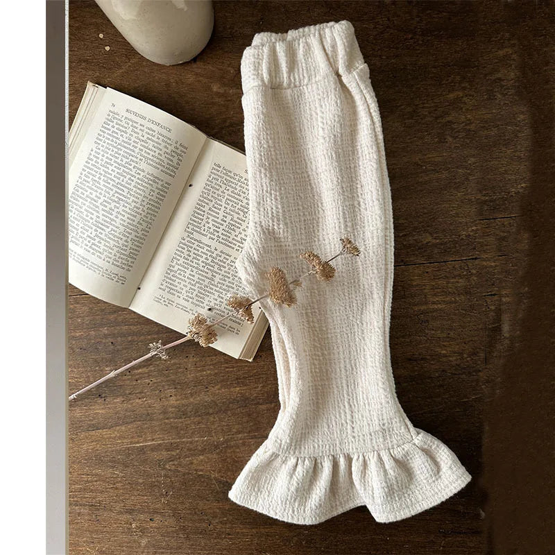 -ベビーパンツ フリルフレアパンツ ブーツカット ロングパンツ 3カラー【mh0004807】 - mamahalo shop - ロングパンツ・スウェットパンツ -  べビー服 - 子供服 - 男の子 - 女の子