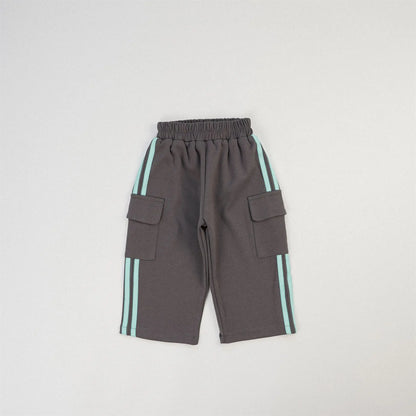 -キッズパンツ サイドラインスウェットカーゴパンツ スポーツパンツ 8カラー - mamahalo shop - ロングパンツ・スウェットパンツ -  べビー服 - 子供服 - 男の子 - 女の子