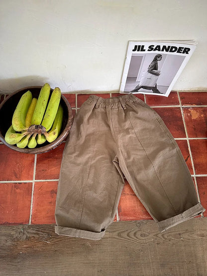 -キッズパンツ ワイドルーズシンプルロングパンツ 3カラー - mamahalo shop - ロングパンツ・スウェットパンツ -  べビー服 - 子供服 - 男の子 - 女の子