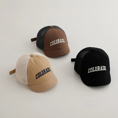 -ベビー帽子 メッシュキャップ 野球帽 レターロゴ刺繍 サマーハット【mh0005594】 - mamahalo shop - ベビー用帽子 -  べビー服 - 子供服 - 男の子 - 女の子