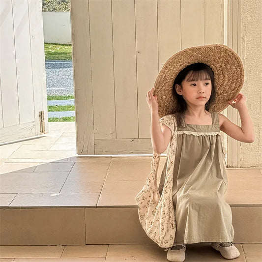 -キッズワンピース サスペンダーフリルレースワンピース 2カラー【mh0005439】 - mamahalo shop - ノースリーブワンピース -  べビー服 - 子供服 - 男の子 - 女の子