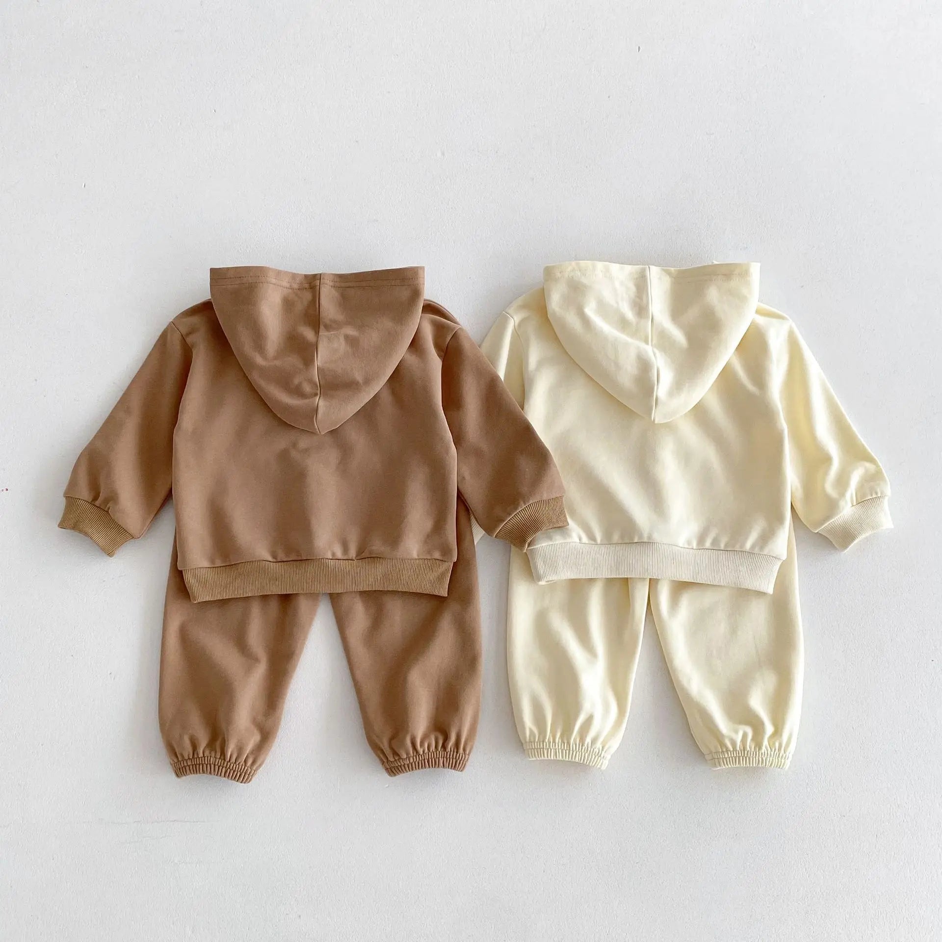 -キッズセットアップ 2点セット ベアくまプリントフーディパーカー+ロングスウェットパンツ 2カラー【mh0007006】 - mamahalo shop - 長袖セットアップ -  べビー服 - 子供服 - 男の子 - 女の子