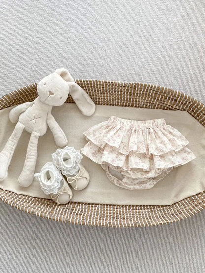 -ベビーパンツ フリルブルマパンツ フラワー花柄プリント 5カラー - mamahalo shop - ブルマパンツ -  べビー服 - 子供服 - 男の子 - 女の子