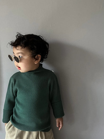 -キッズトップス ハイネックセーター ボトルネックカットソー シンプルベーシック 5カラー - mamahalo shop - ニット・セーター -  べビー服 - 子供服 - 男の子 - 女の子