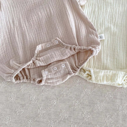 -ベビーロンパース フリルスリーブボディスーツ 2カラー【mh0004476】 - mamahalo shop - 半袖ロンパース -  べビー服 - 子供服 - 男の子 - 女の子